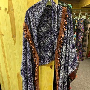 Purple Leopard Print Shawl